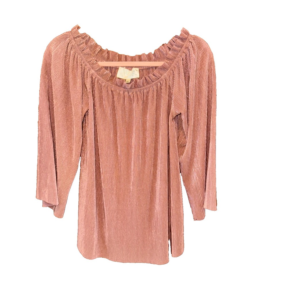 Women's JOA pink Peasant Blouse Boho Cottagecore Gauze Top Medium Y2K Romantic